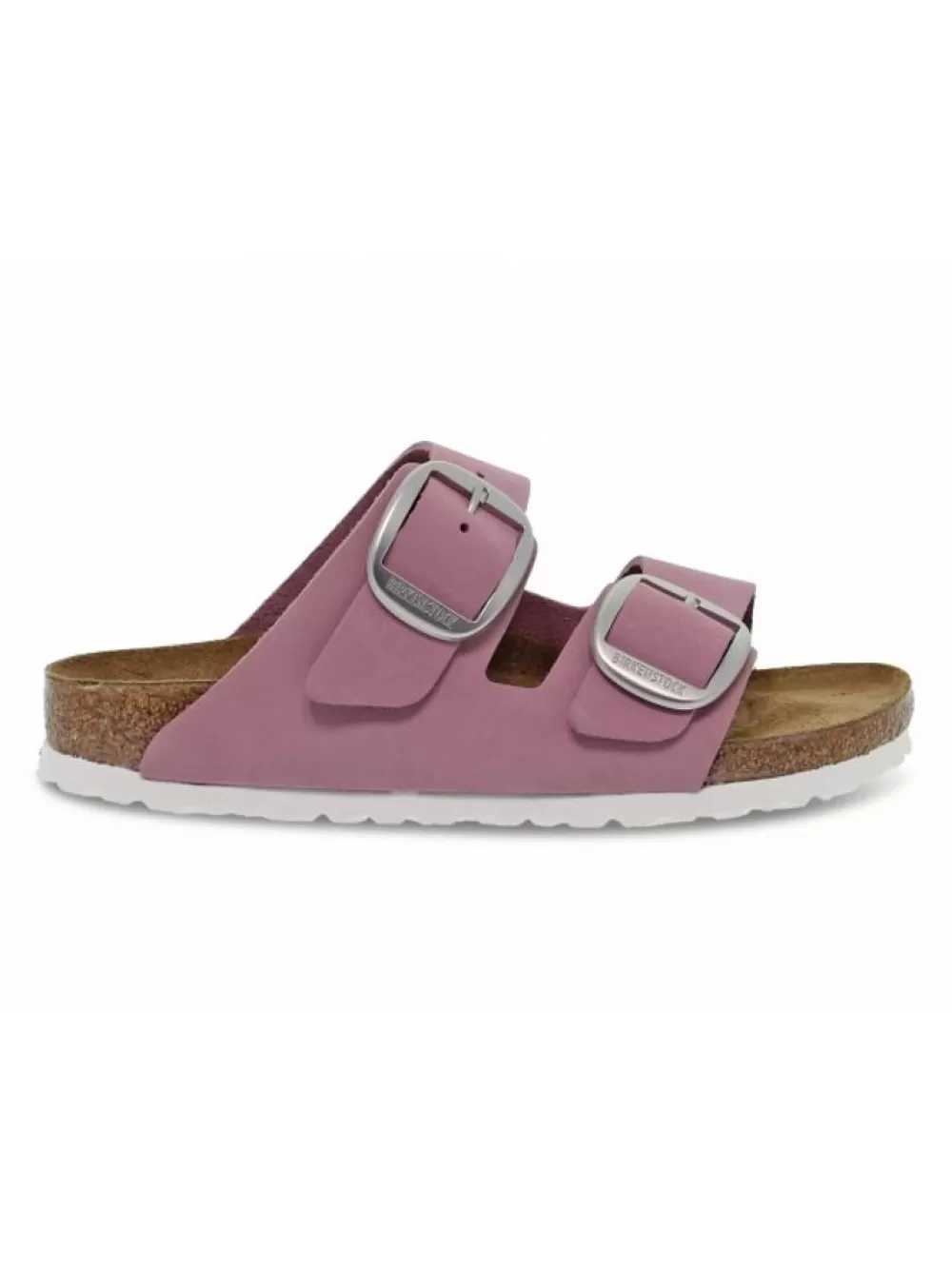 Women Birkenstock Flat Sandals Arizona Big Buckle In Rose Nubuck