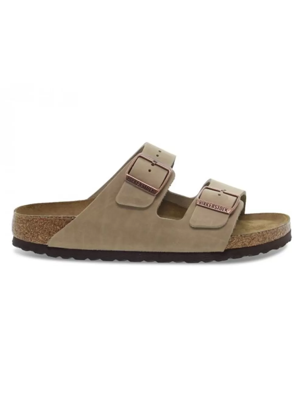 Women Birkenstock Flat Sandals Arizona Soft Footbed In Tobacco Leather