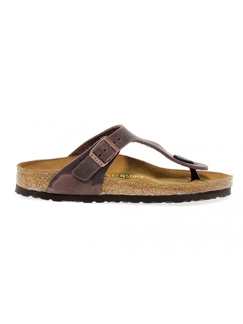 Women Birkenstock Flat Sandals Gizeh In Habana Leather