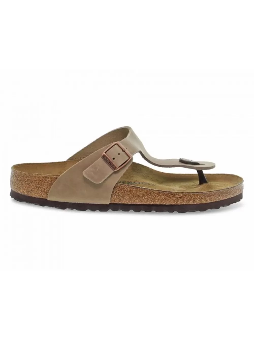 Women Birkenstock Flat Sandals Gizeh In Tobacco Leather