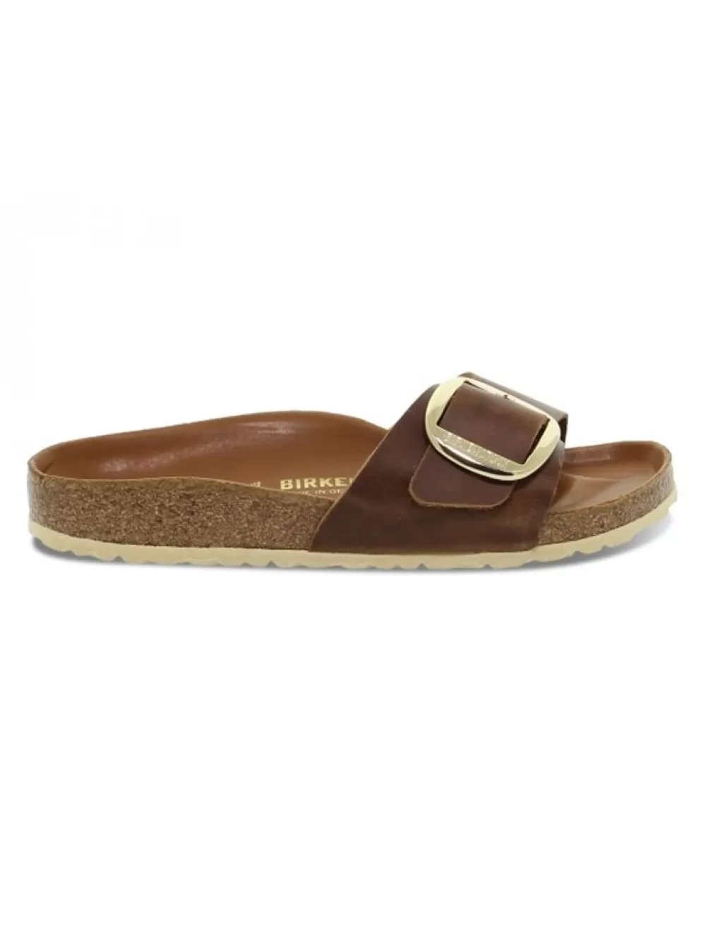 Women Birkenstock Flat Sandals Madrid Big Buckle In Leather Leather