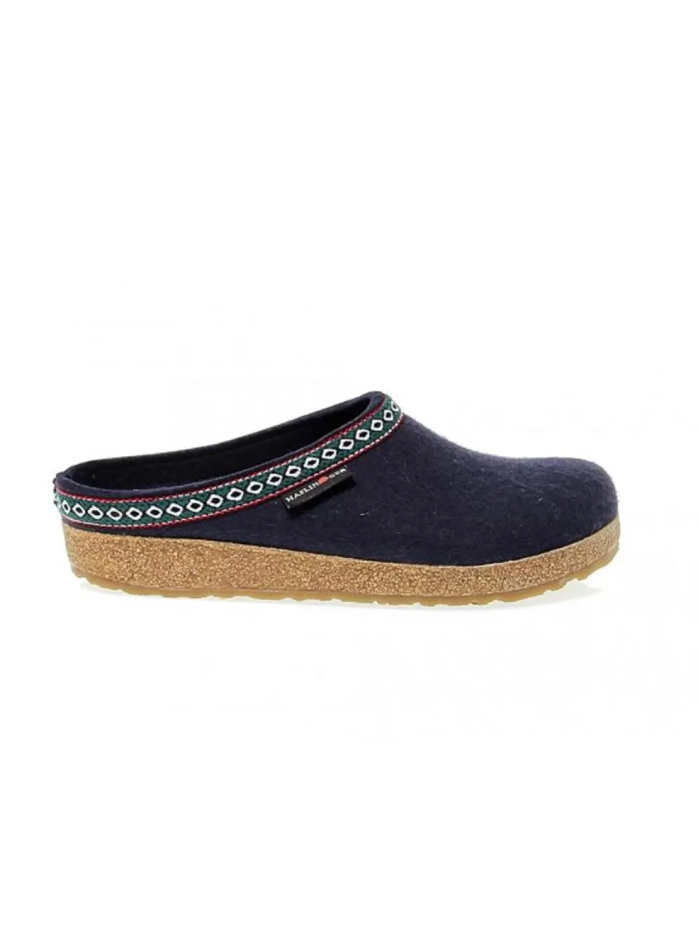 Women Haflinger Flat Sandals Franzl Mittelblau Wollfilz In Blue Fabric