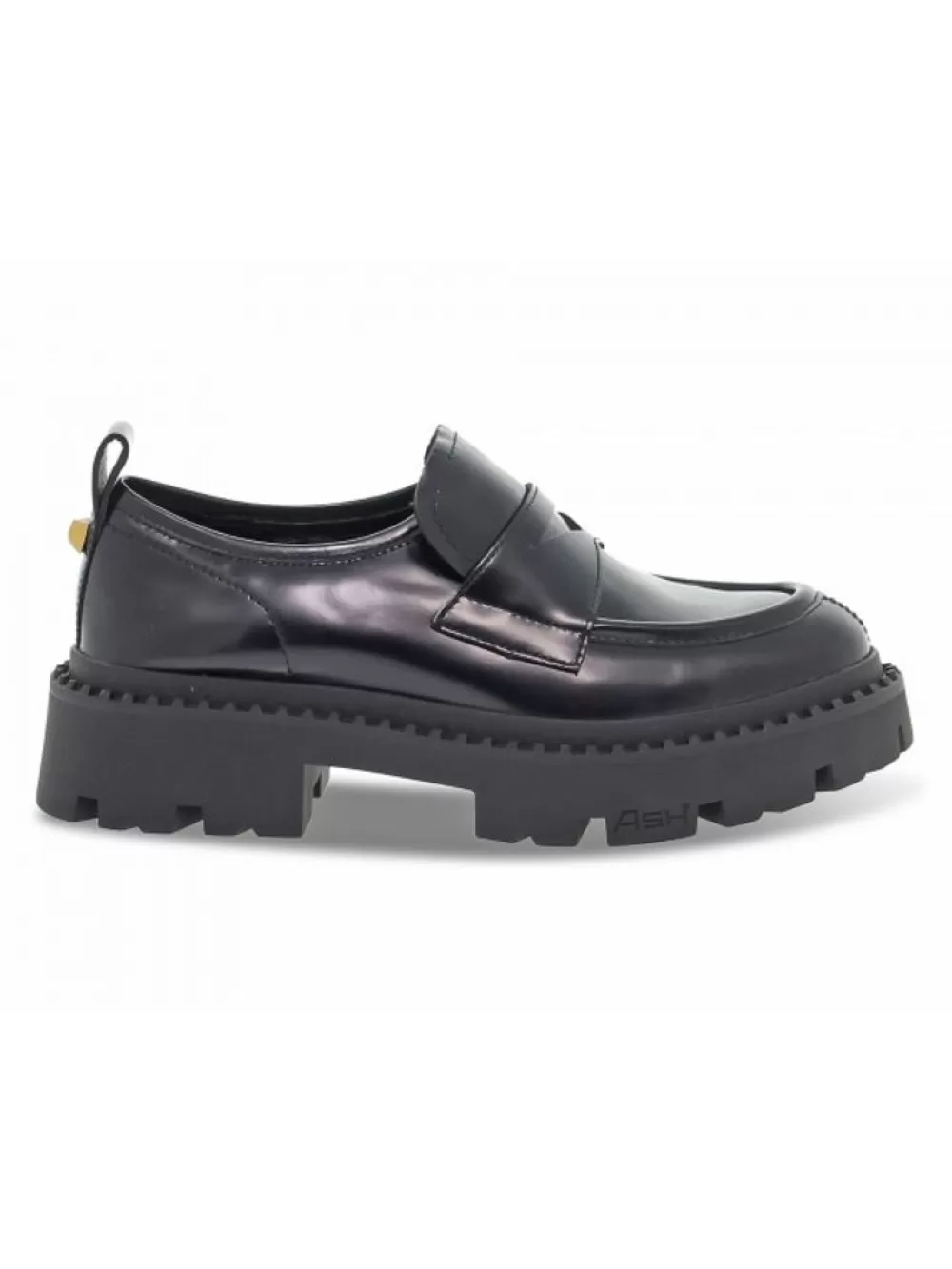 Women Ash Flat Shoe Genial Stud In Black Brushed