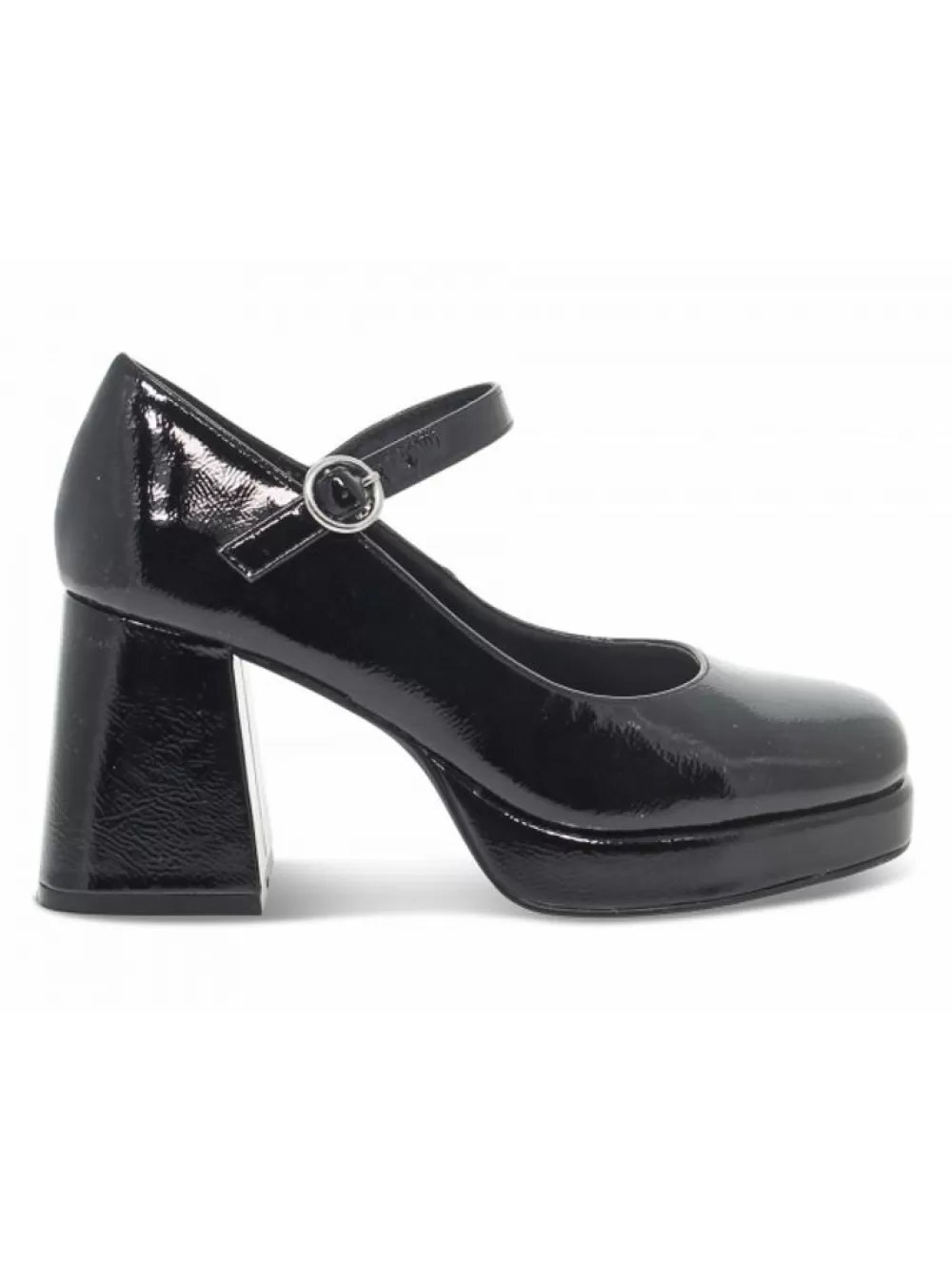 Women Steve Madden Heel Mingle Black Patent In Black Paint