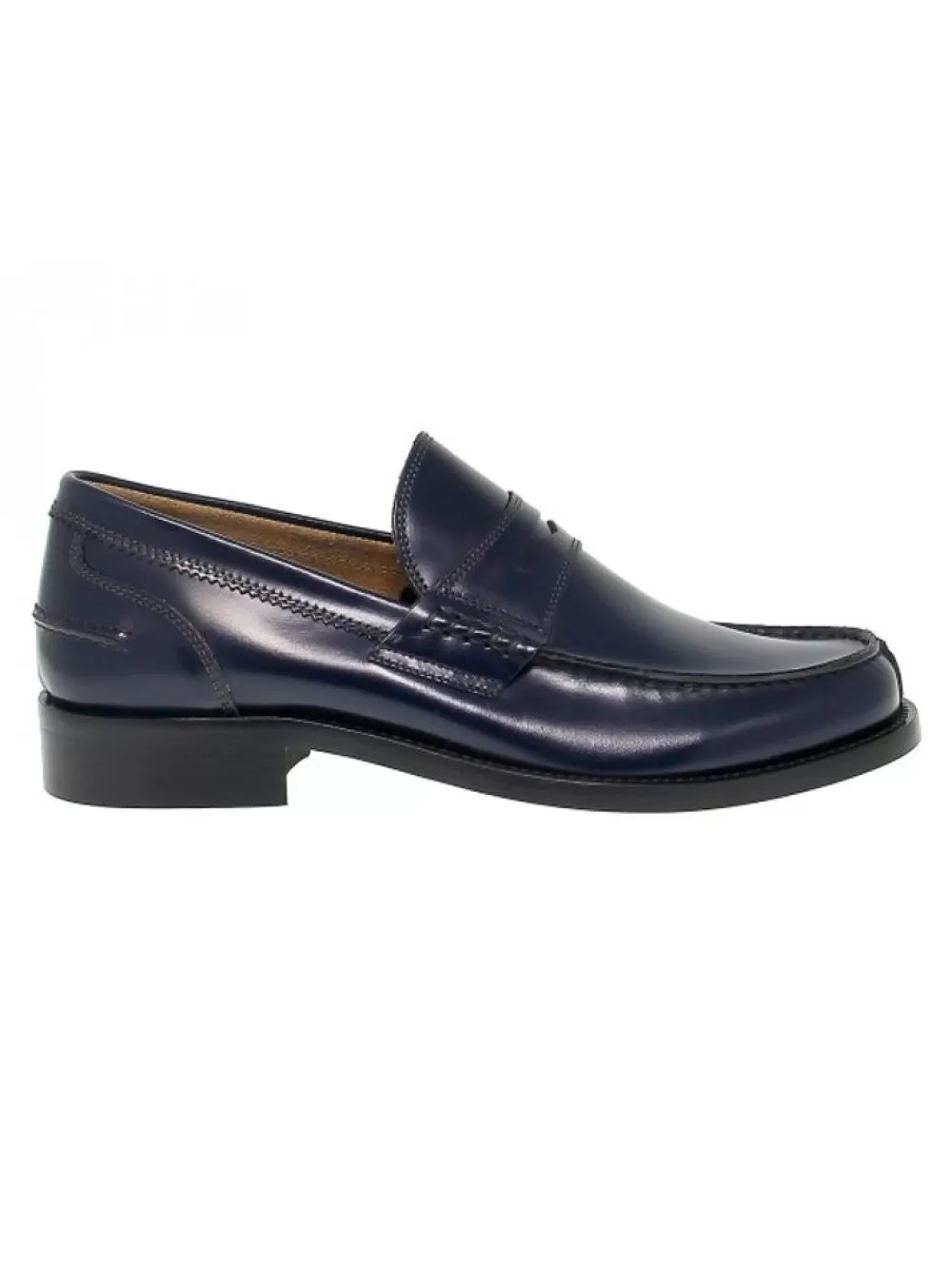 Men Antica Cuoieria Loafer College In Blue Leather