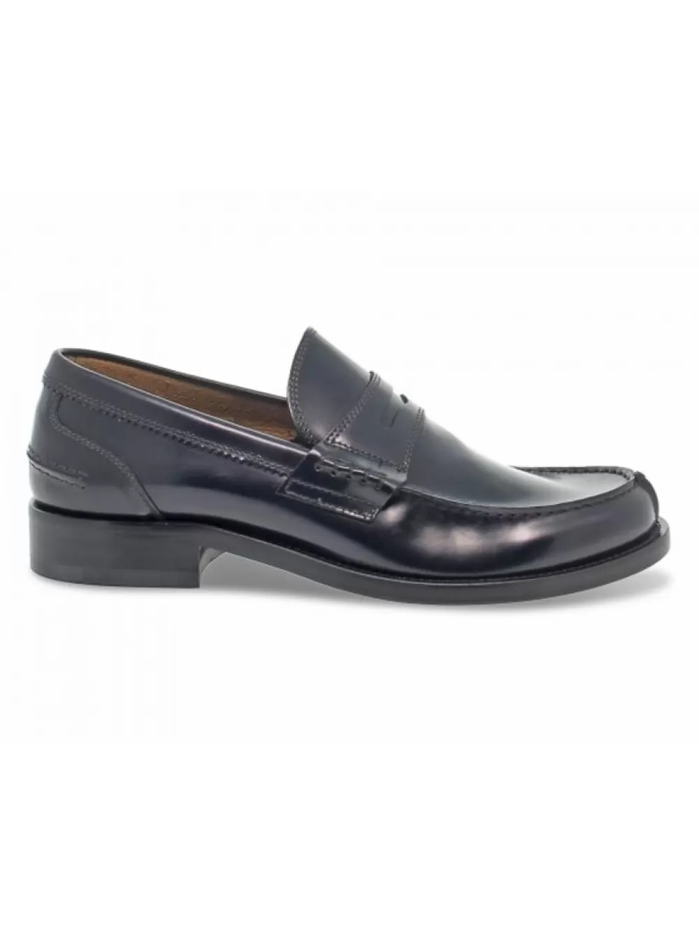 Men Guidi Calzature Loafer College Gloss In Blue Brushed