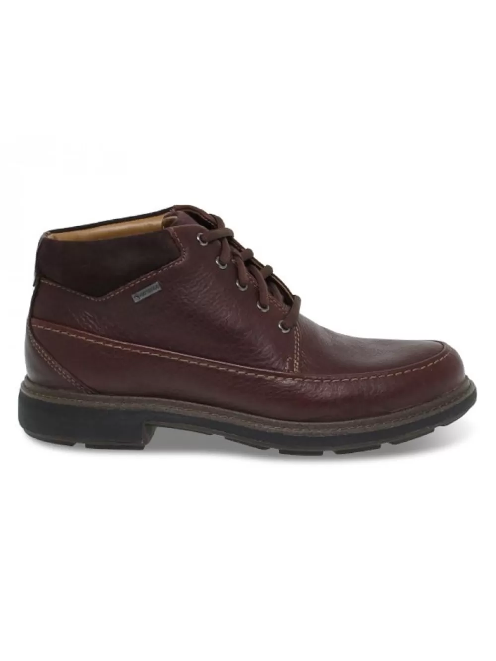 Men Clarks Low Boot Goretex In Dark Brown Leather