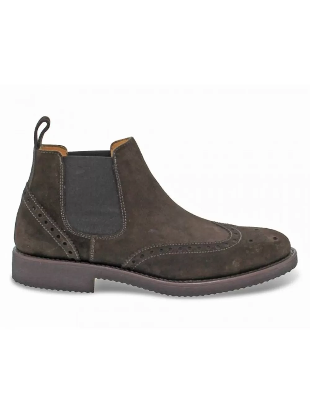 Men Guidi Calzature Low Boot Stile Inglese In Brown Suede Leather