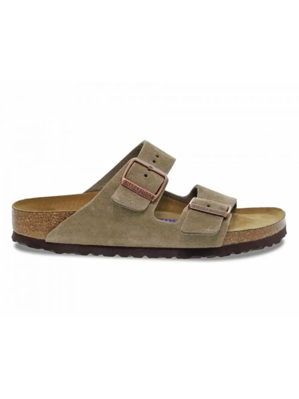 Men Birkenstock Sandal Arizona Soft Footbed In Taupe Suede Leather