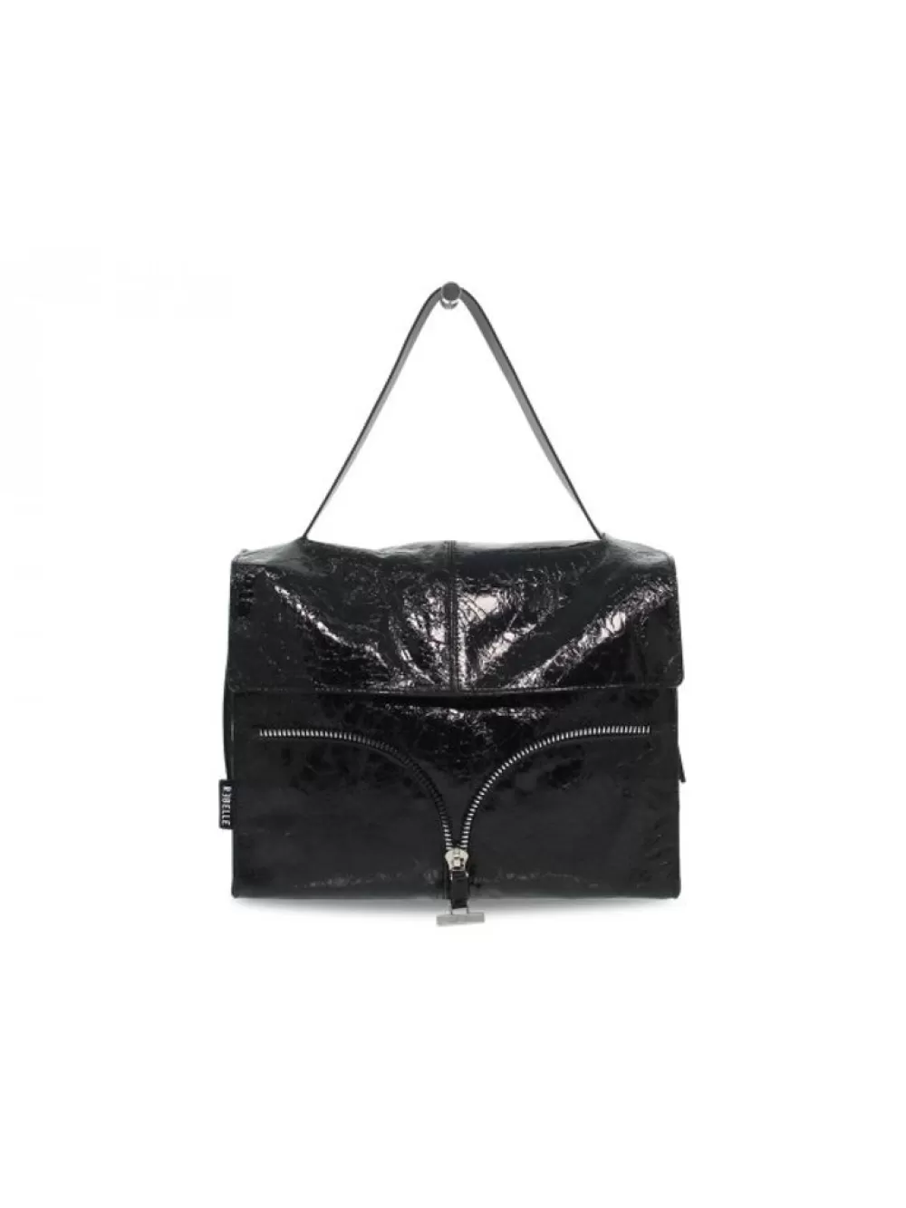 Women Rebelle Shoulder Bag Satchel L Naplak In Black Paint