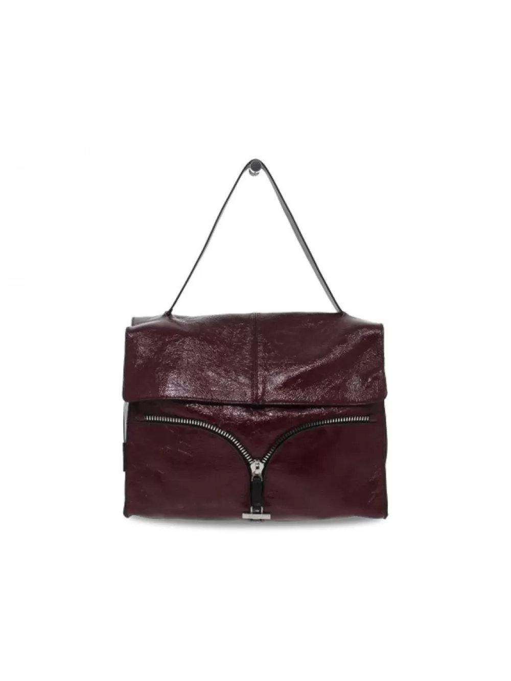 Women Rebelle Shoulder Bag Satchel L Naplak In Plum Paint