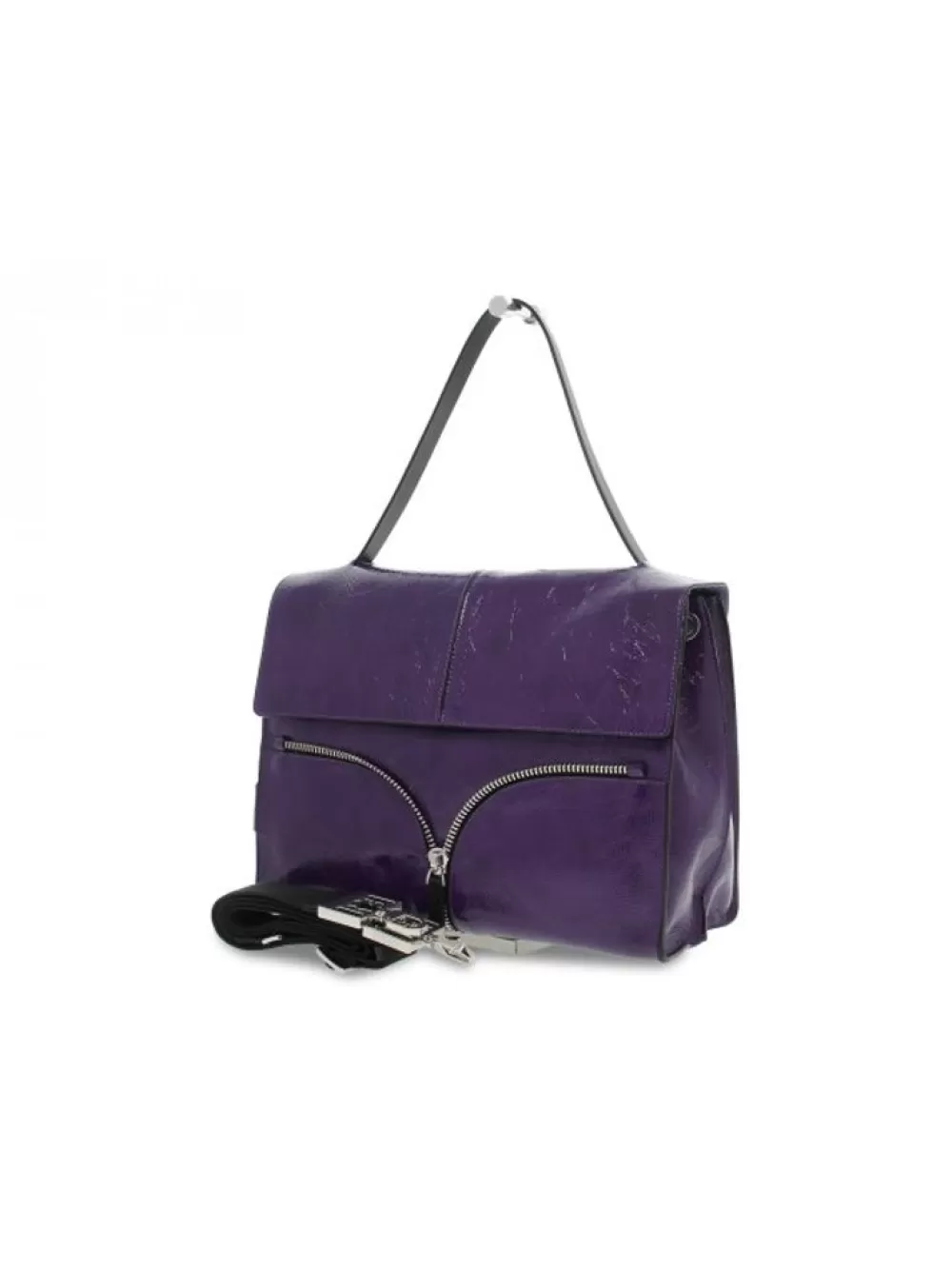 Women Rebelle Shoulder Bag Satchel L Naplak In Violet Paint