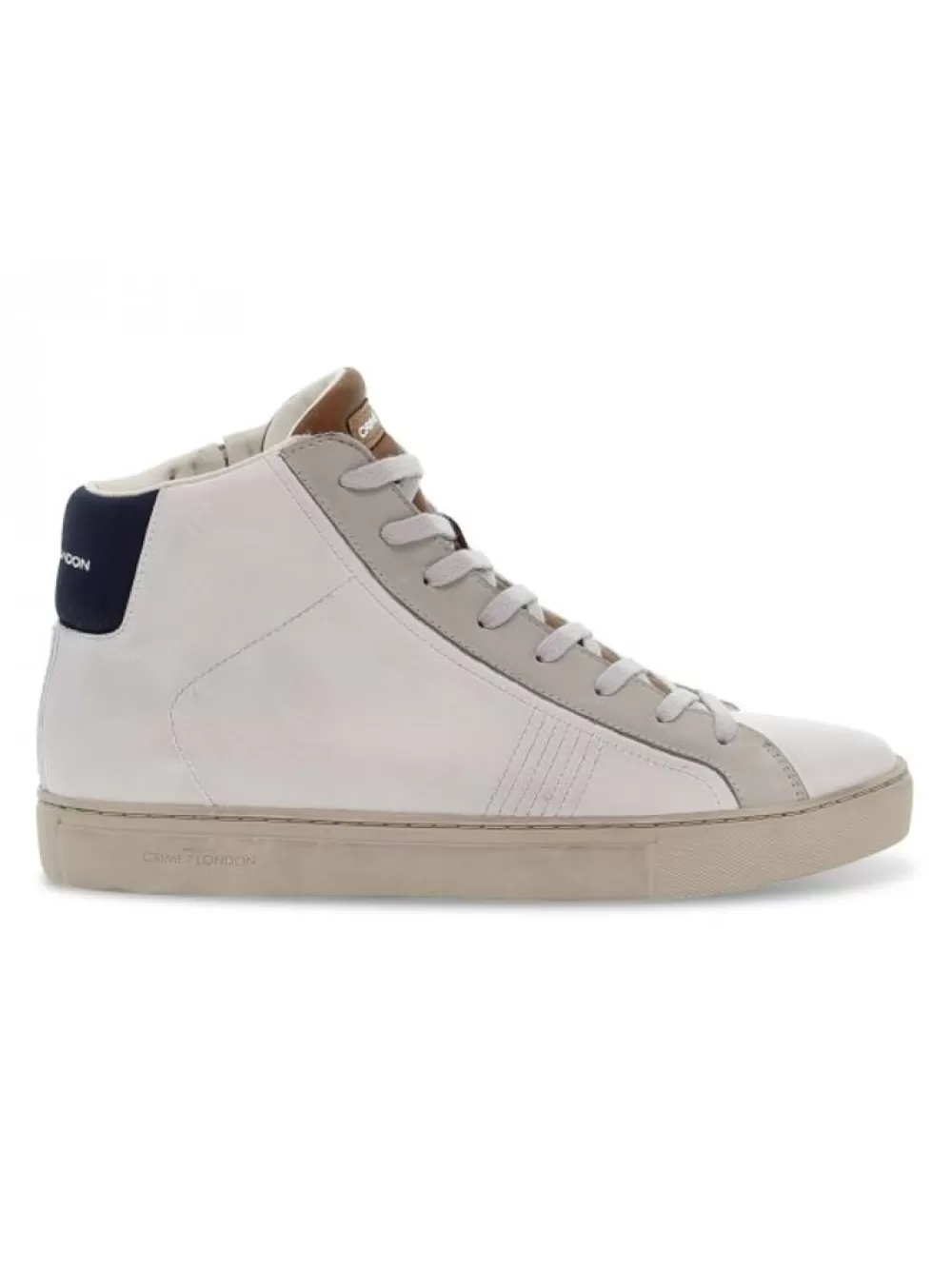 Men Crime London Sneakers High Top Essential In White Leather