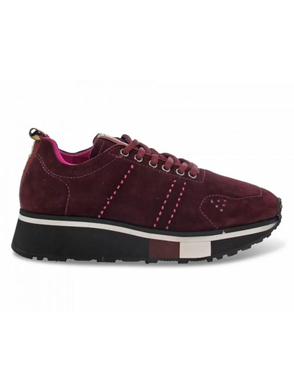 Women Fabi Sneakers In Bordeaux Suede Leather