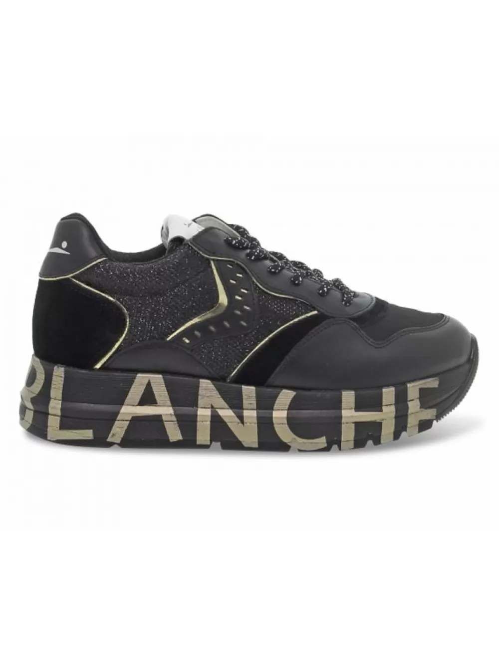 Women Voile Blanche Sneakers Club106 In Black Leather