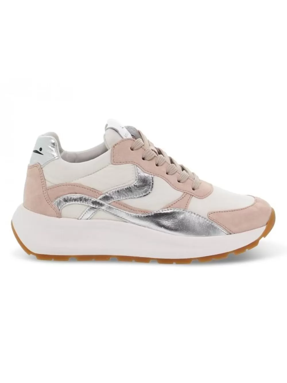 Women Voile Blanche Sneakers Flowee 02 In White Suede Leather