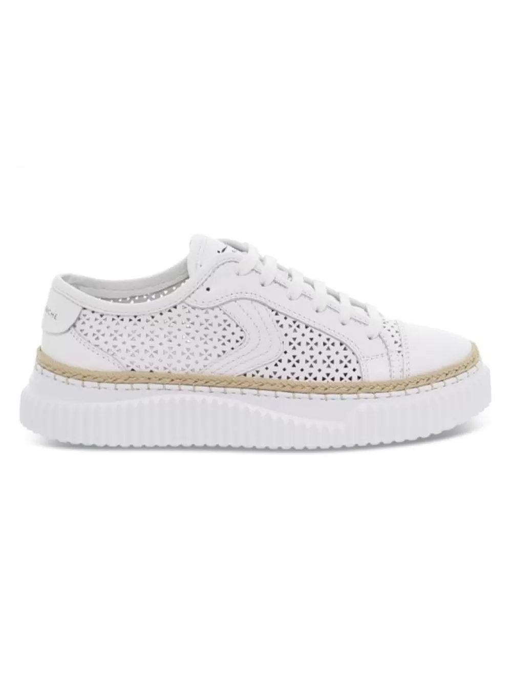 Women Voile Blanche Sneakers Maiorca Mesh In White Leather