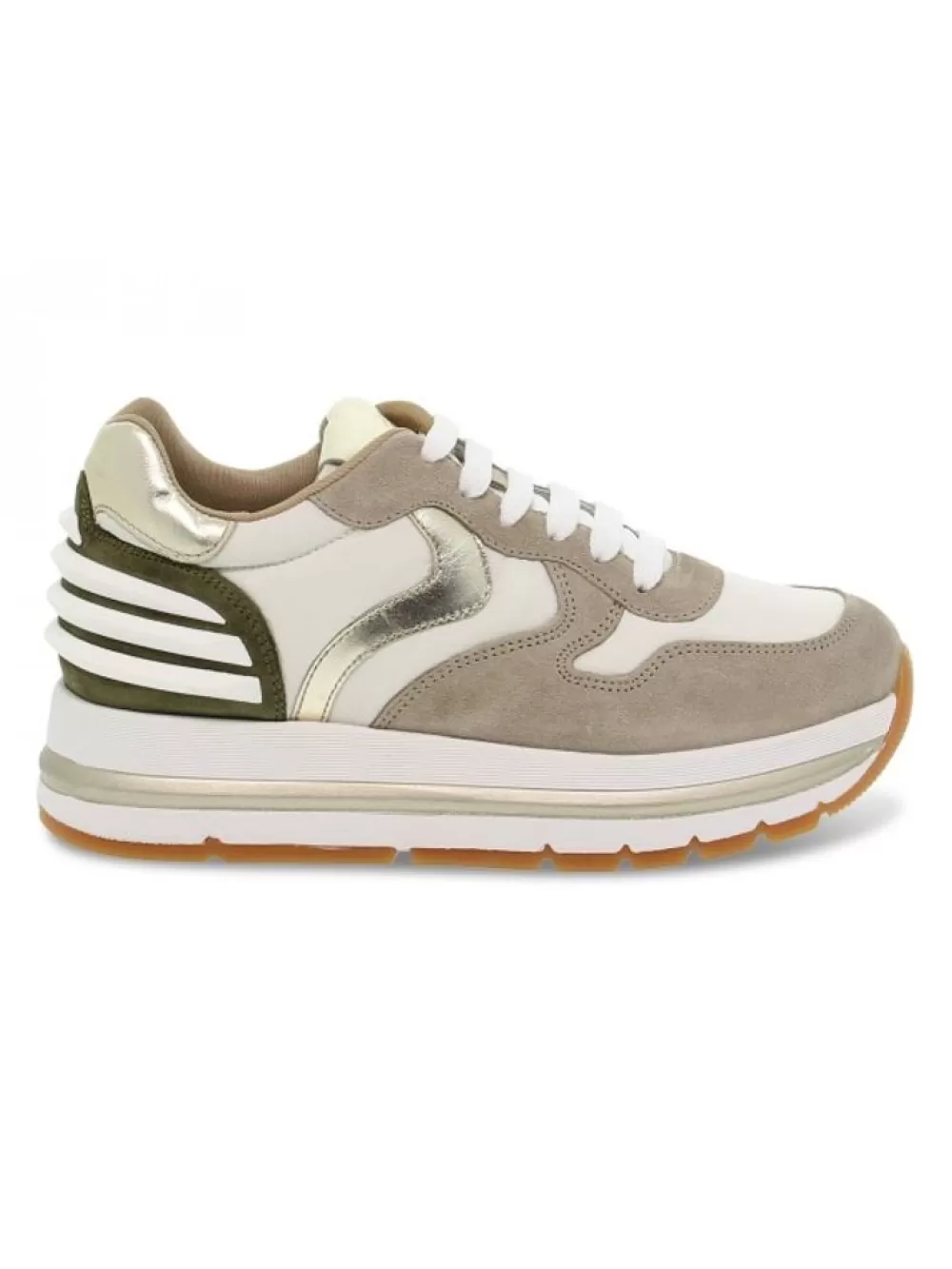 Women Voile Blanche Sneakers Maran Power In Sand Suede Leather