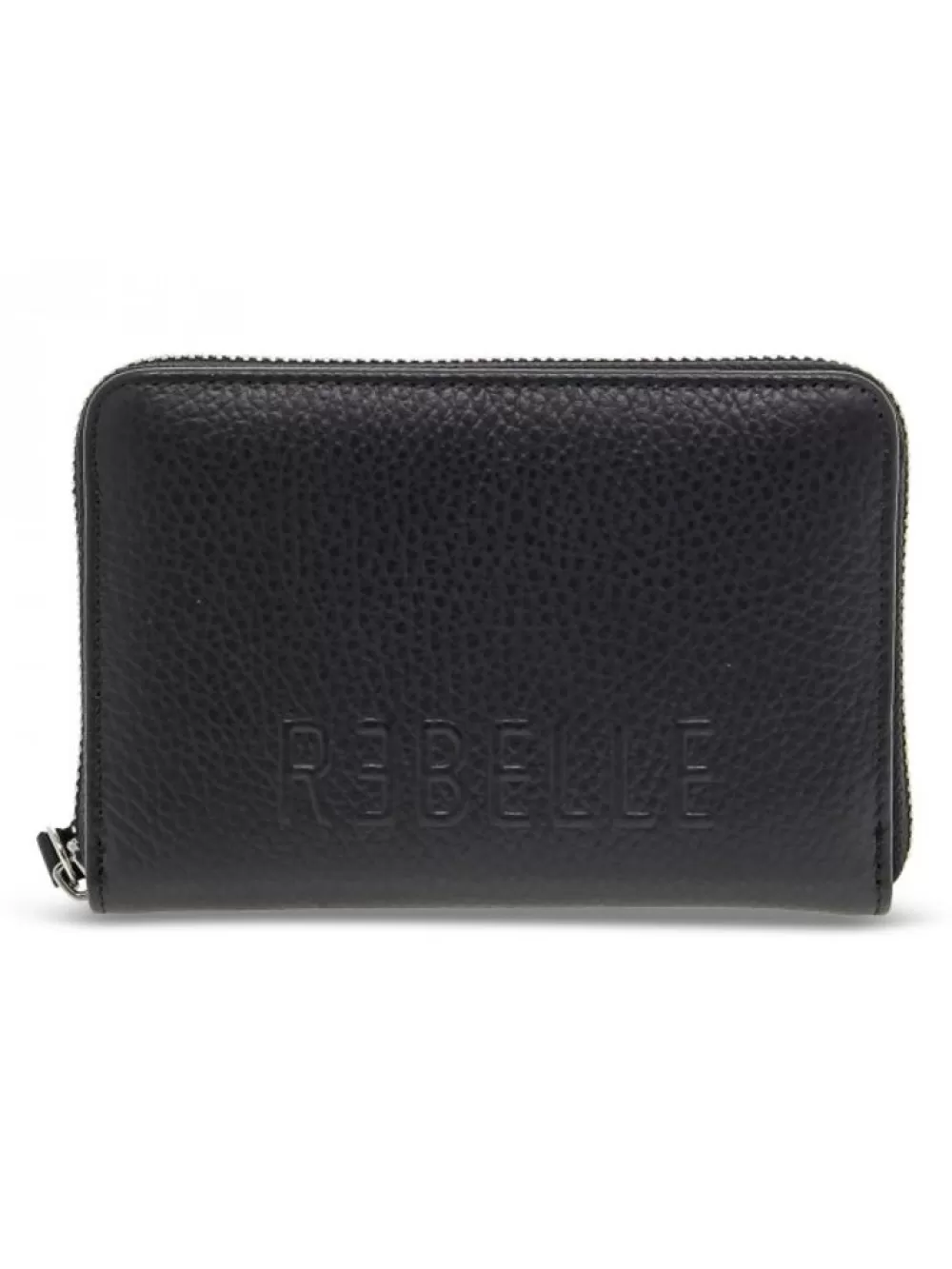 Women Rebelle Wallet Ziparoun M Dollaro Black In Black Leather